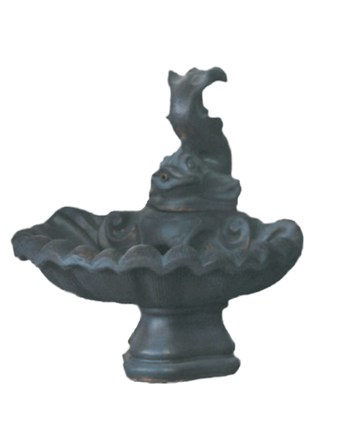 Small One Tier With Fish Cast Stone Outdoor Garden Fountain Fountain Tuscan
